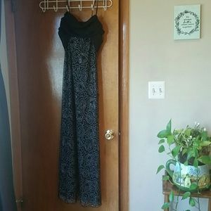 Black embellished multi color gown